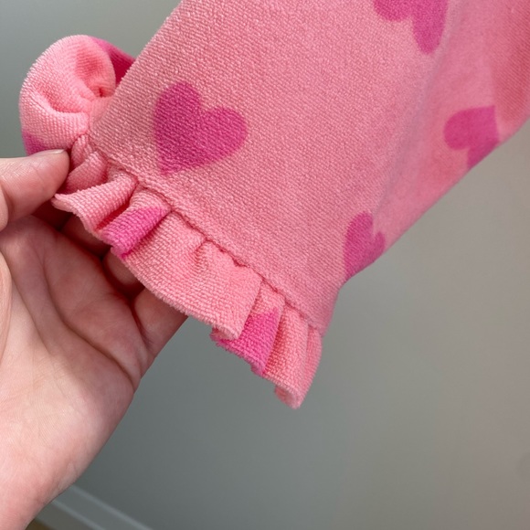 Betsey Johnson Robe hearts orange pink ruffle frills cute y2k bathrobe soft - Picture 3 of 6